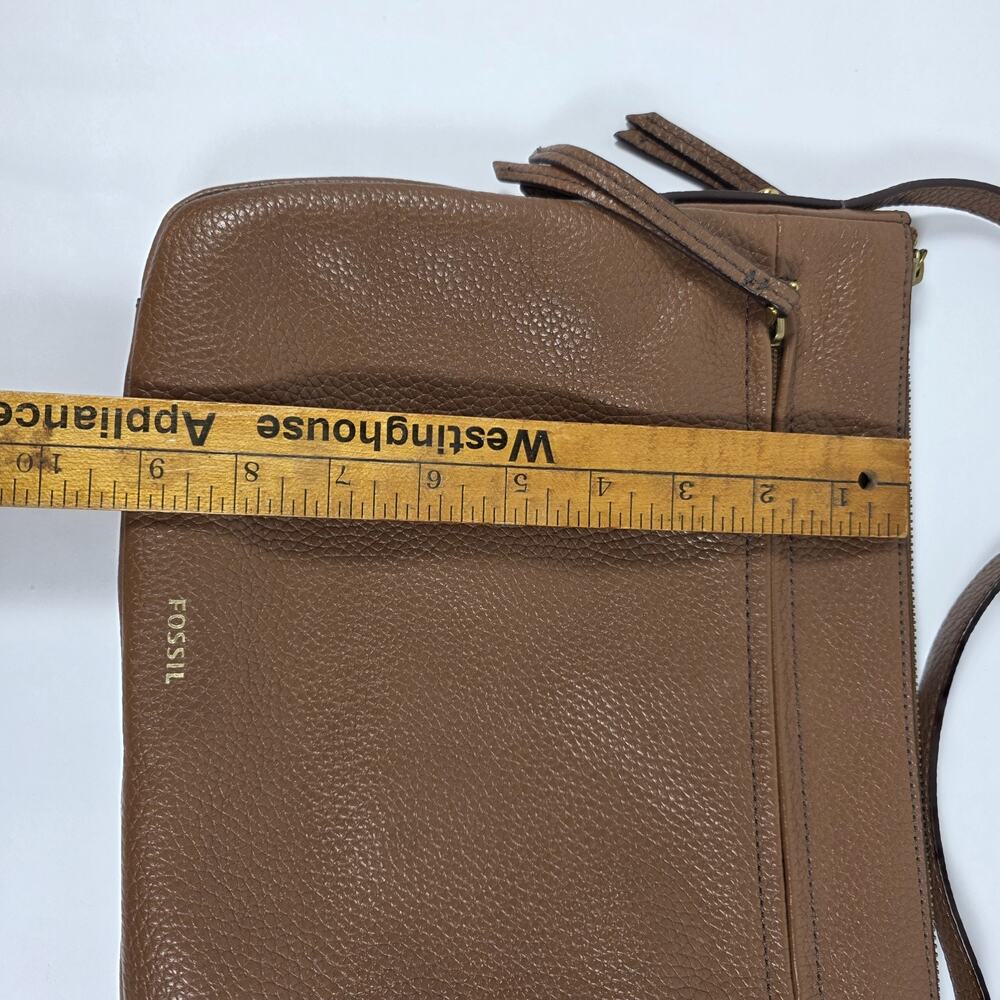 Fossil Gemma Brown Pebbled Leather Crossbody Purse Shoulder Bag Adjustable - Picture 12 of 15